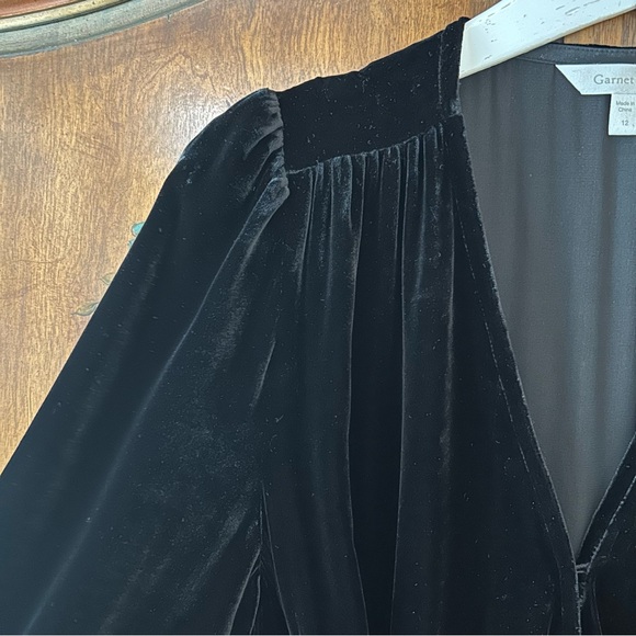 Garnet Hill ~ new ~ Black Velvet Wrap Midi Dress in size 12 - Picture 5 of 16